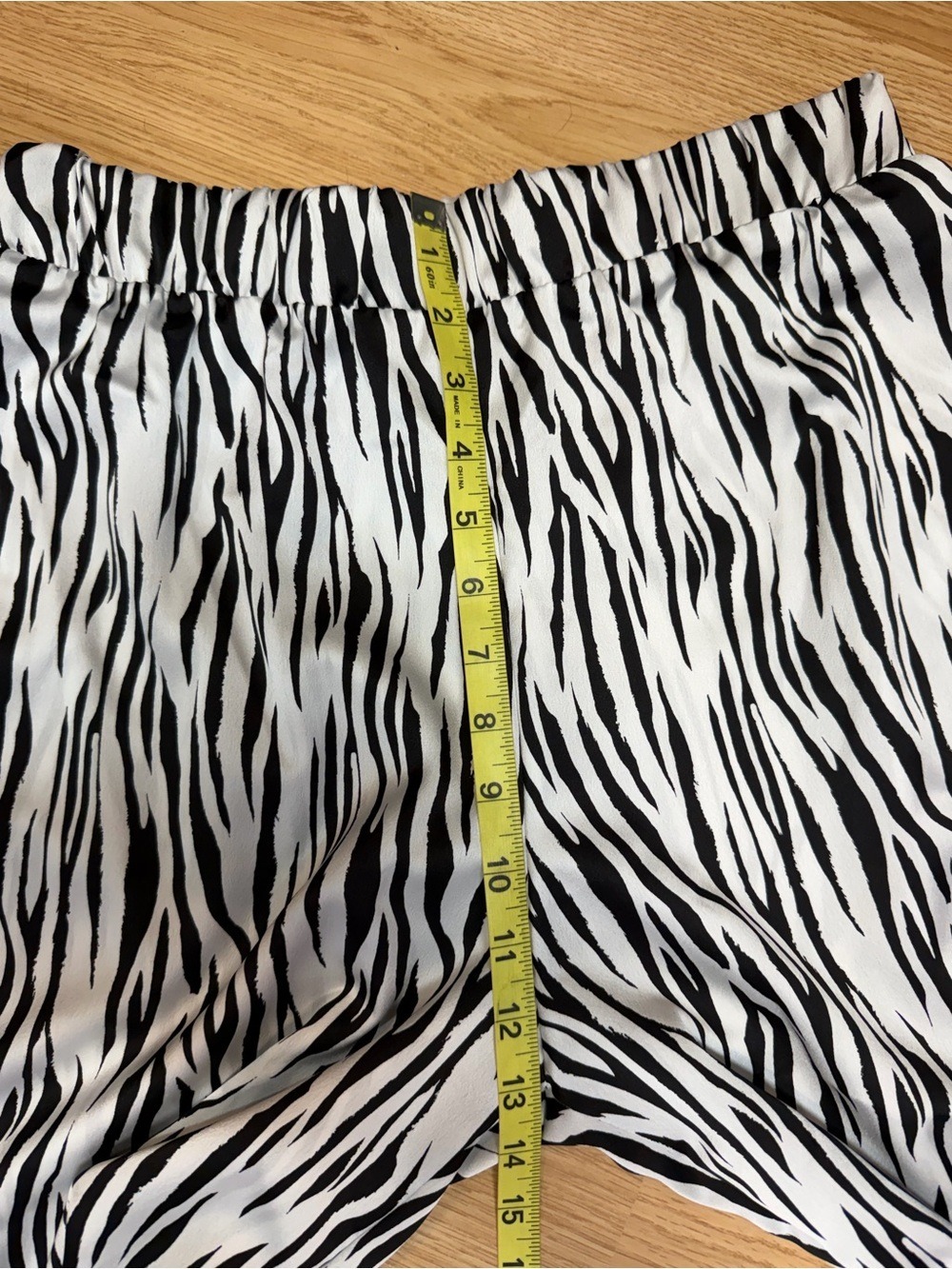 Renee C USA Large Black White Zebra Print Wide Leg Palazzo Pull On Pants - Picture 10 of 12